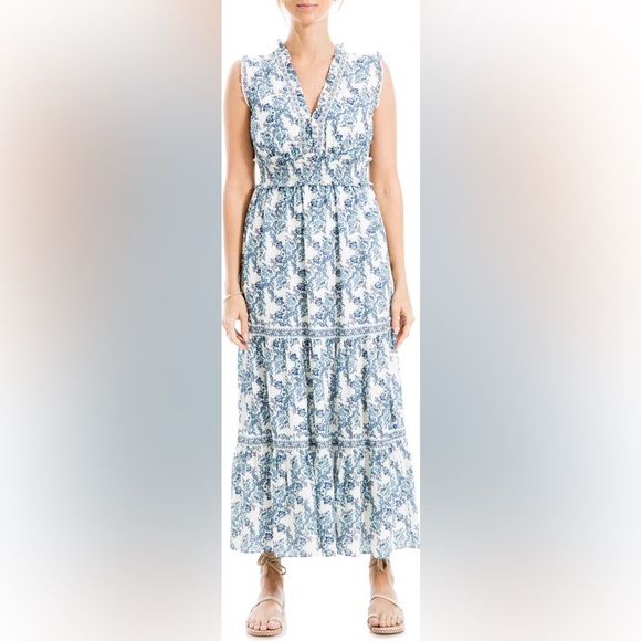 Max Studio Dresses & Skirts - Max Studio Floral Sleeveless Tiered Maxi Dress